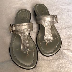 Unisa gold slip on sandals